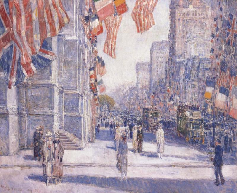 Childe Hassam Early Morning on the Avenue in May 1917 Spain oil painting art